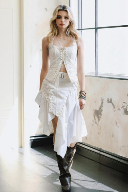 Strappy Flare Skirt Set