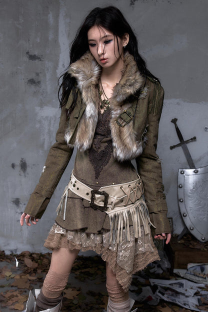 Retro Gold Thread Denim Jacket