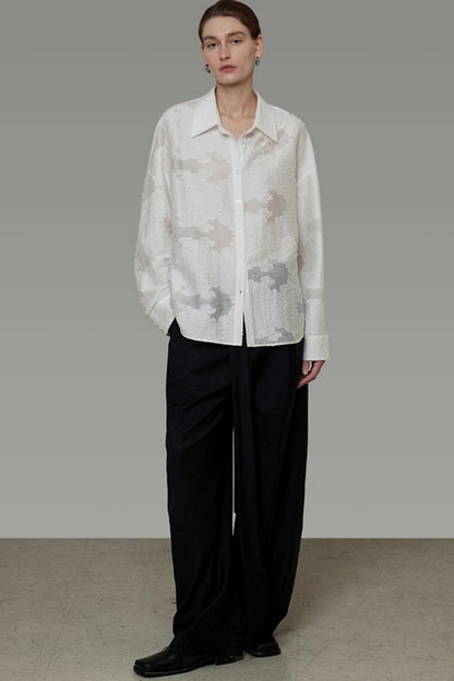 Autumn Jacquard Drape Top