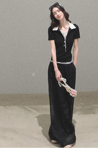 Pearlescent Wide Leg Trousers