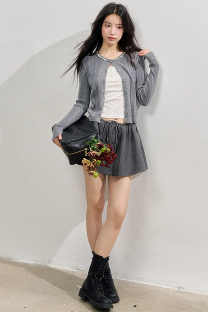 Rose Embroidery Knitted Cardigan