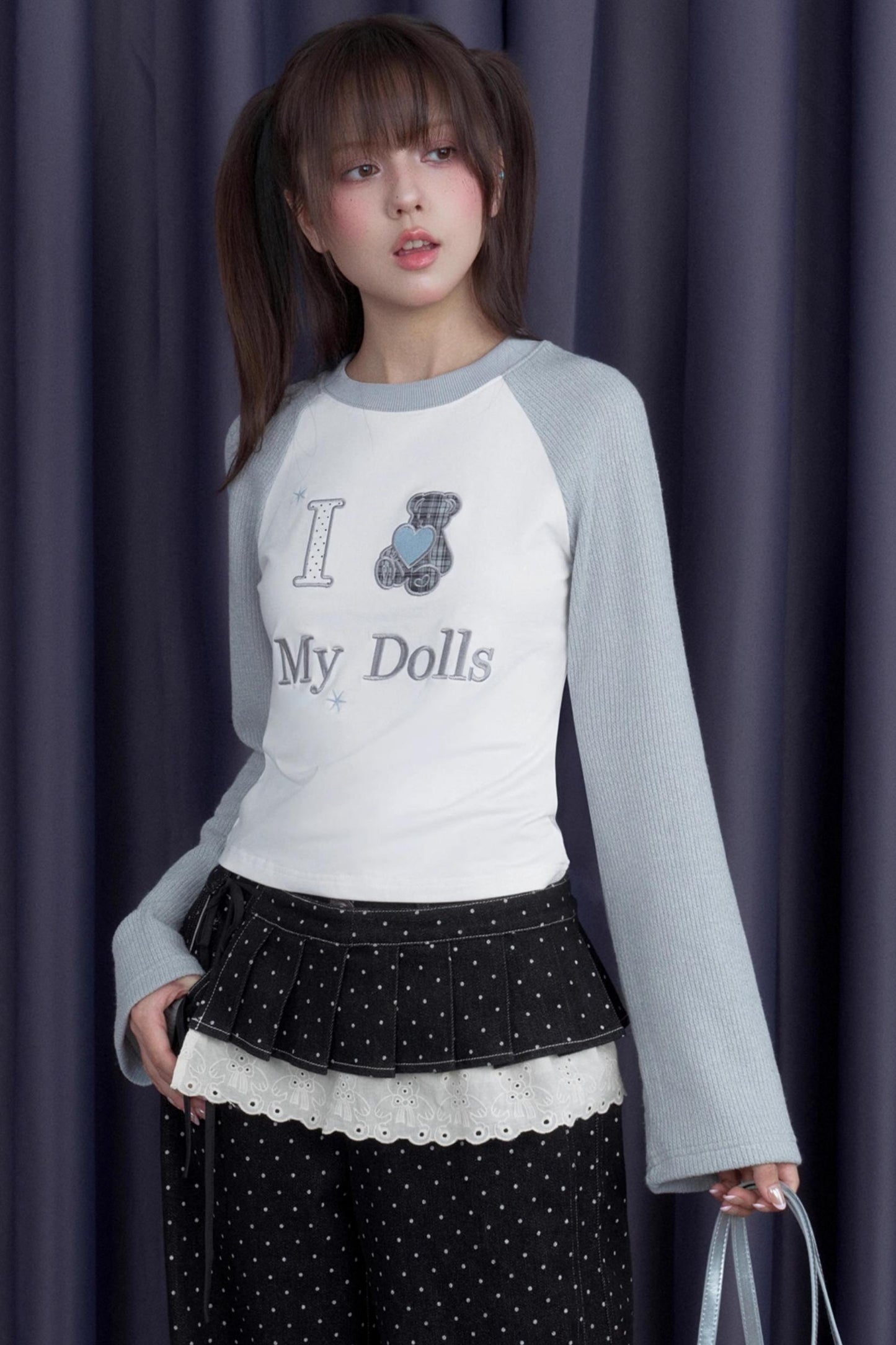 Detachable Skirt Polka Dot Jeans