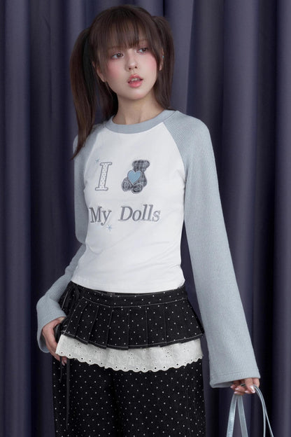 Detachable Skirt Polka Dot Jeans