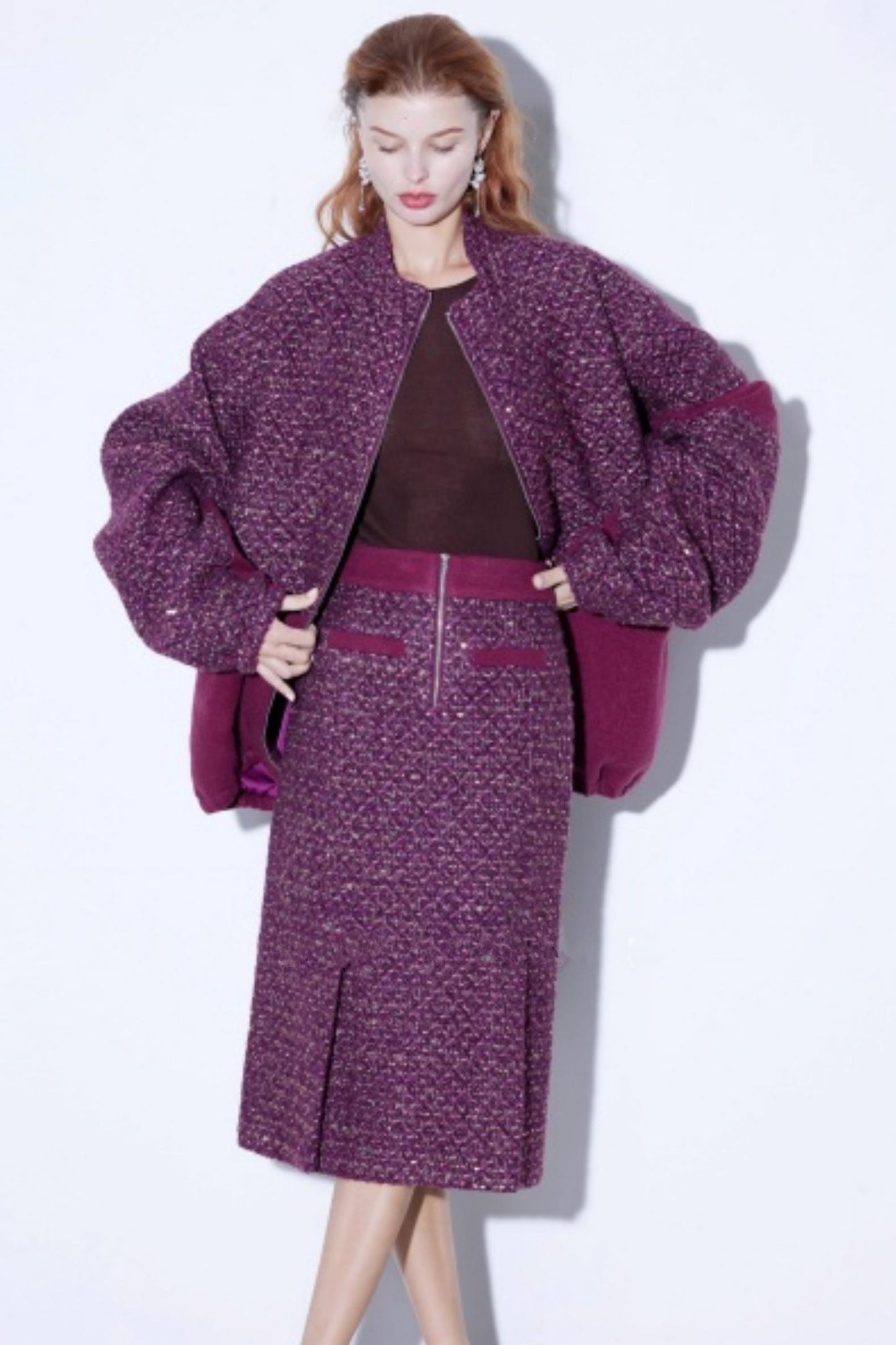 Deconstructed Wool Tweed Jacket Set-Up