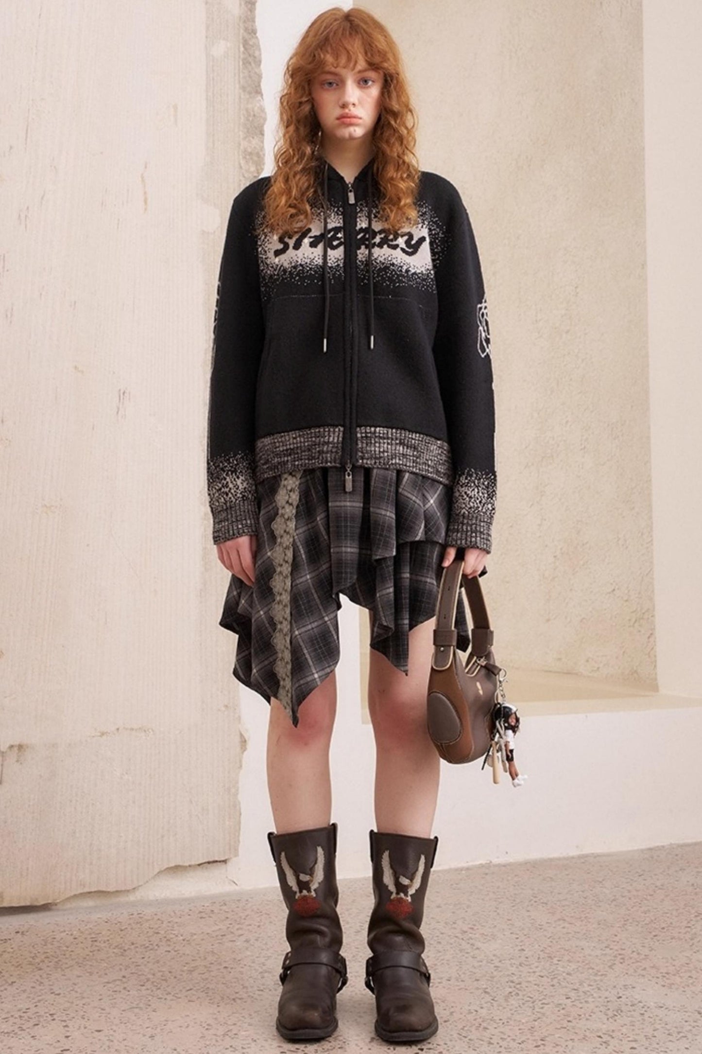 Knit Hooded Cardigan