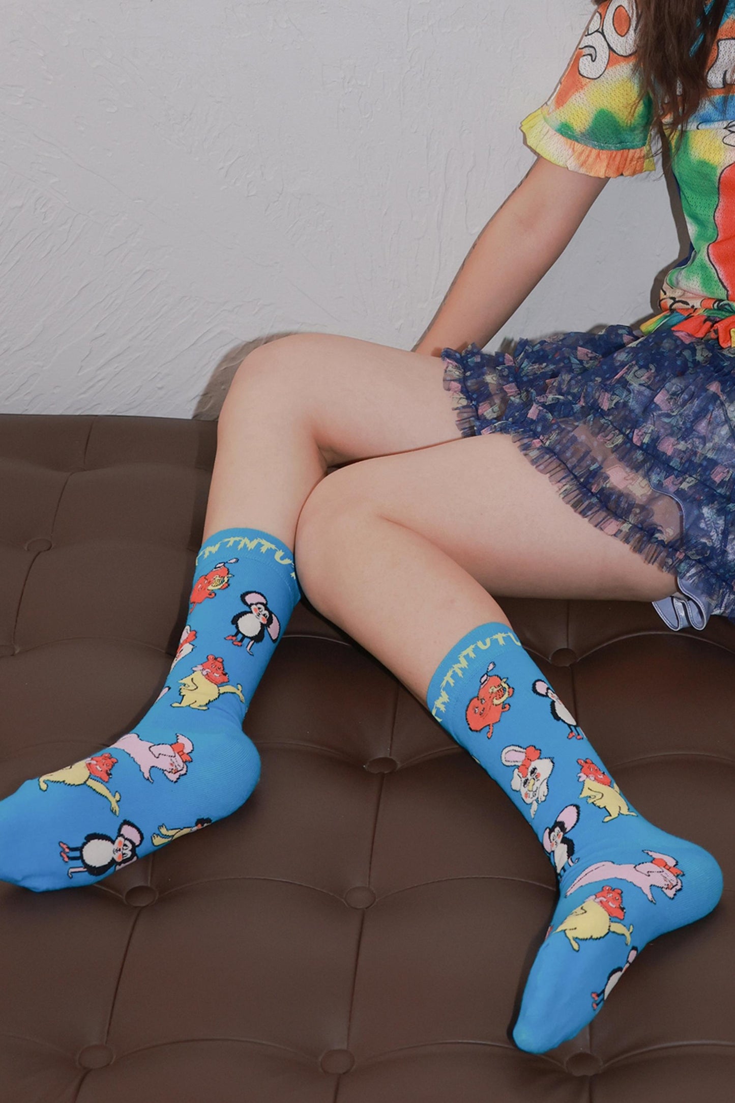 Peach Heart Mid-Calf Socks