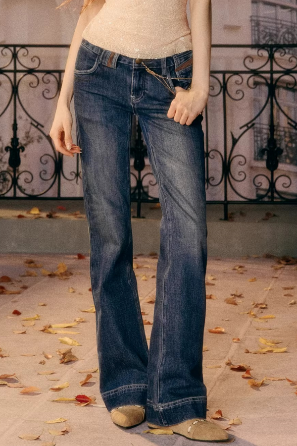 Vintage Washed Flared Jeans
