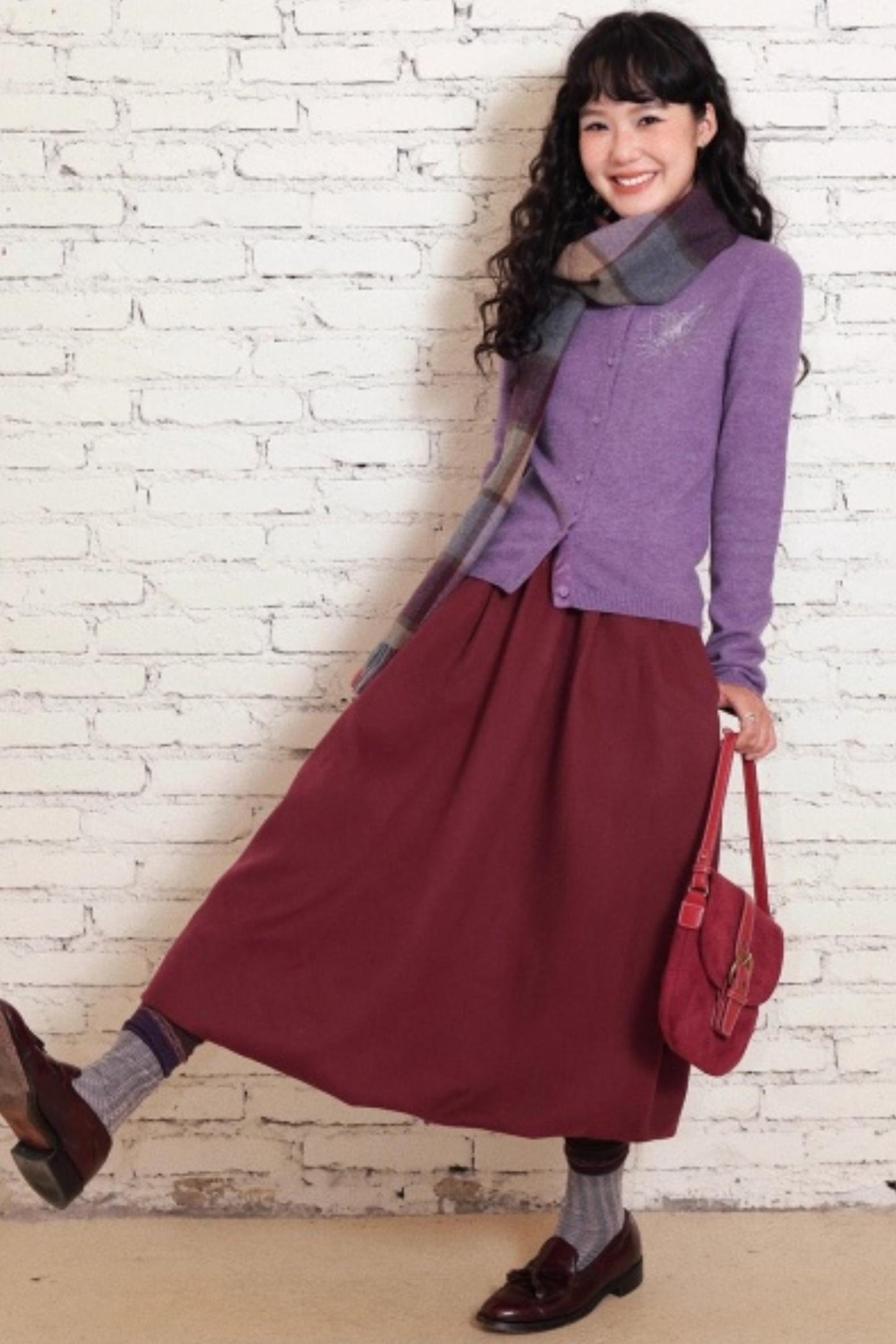 Velvet Knit Midi Skirt