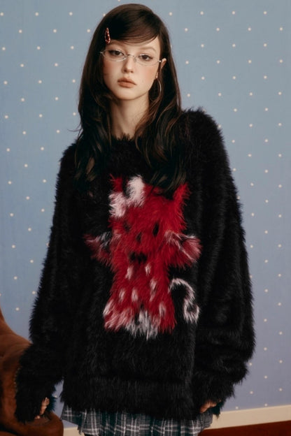 Winter Devil Hooded Sweater Top