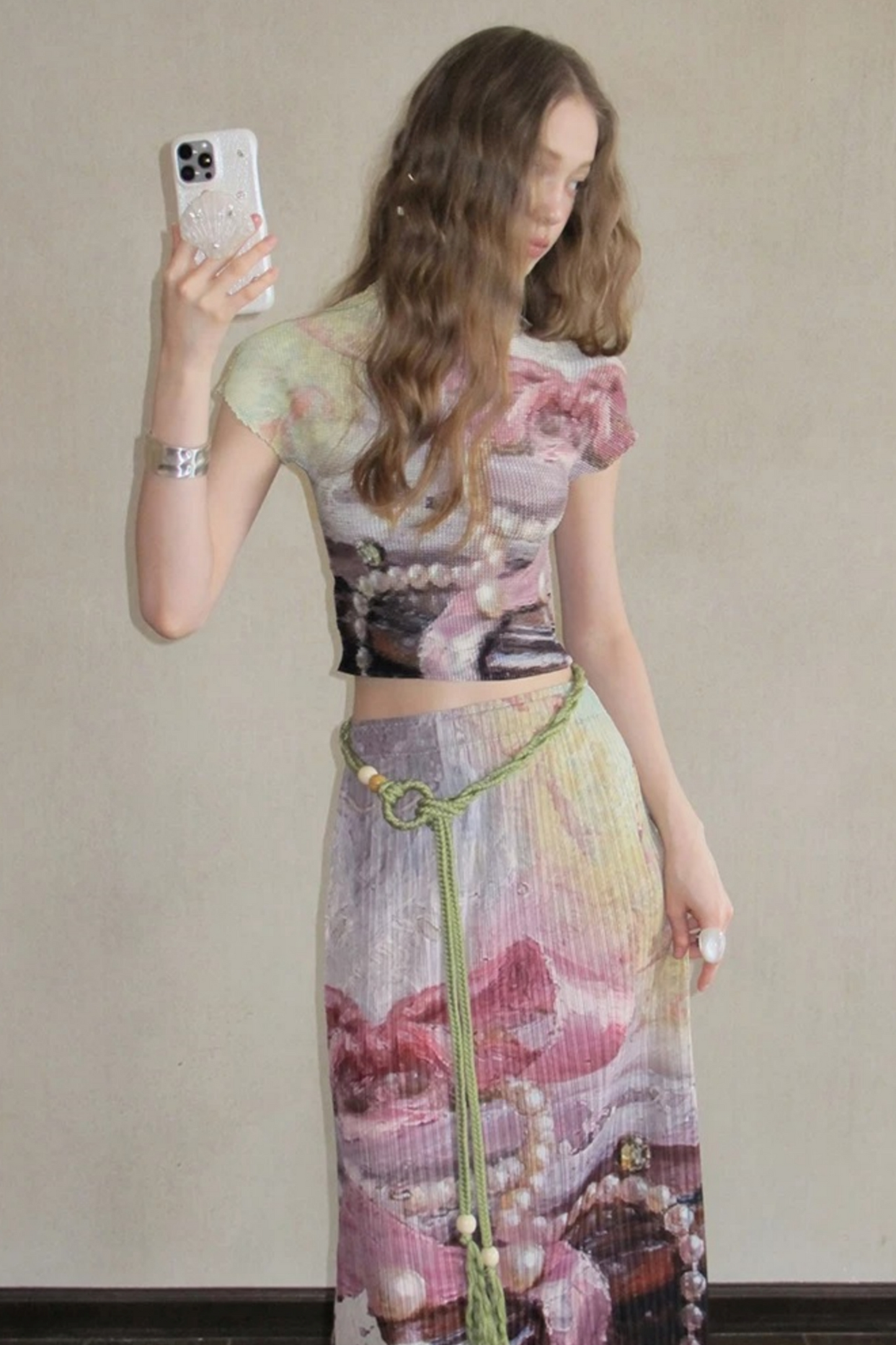 Monet's Pearl Pleated Top