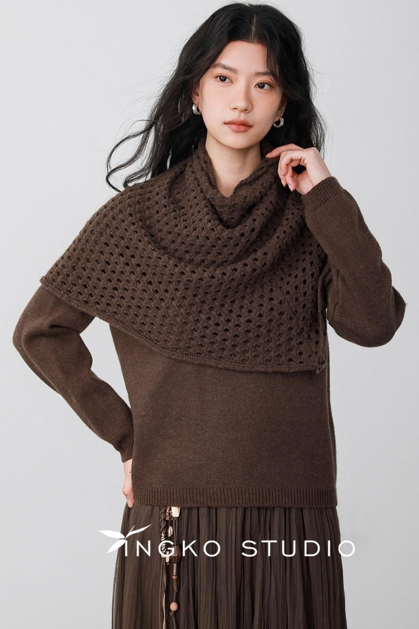 Sauce Brown Shoulder Sweater