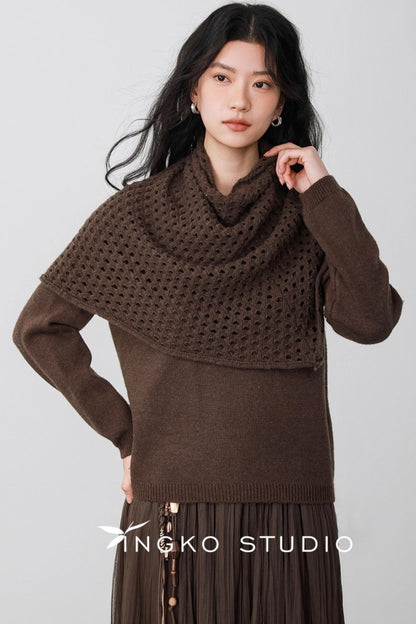 Sauce Brown Shoulder Sweater