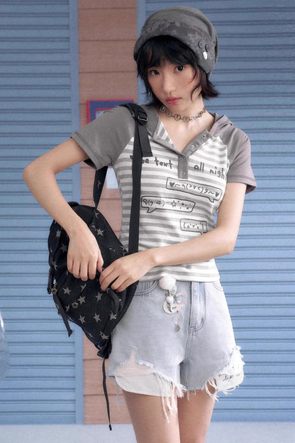 Light Blue Denim Shorts