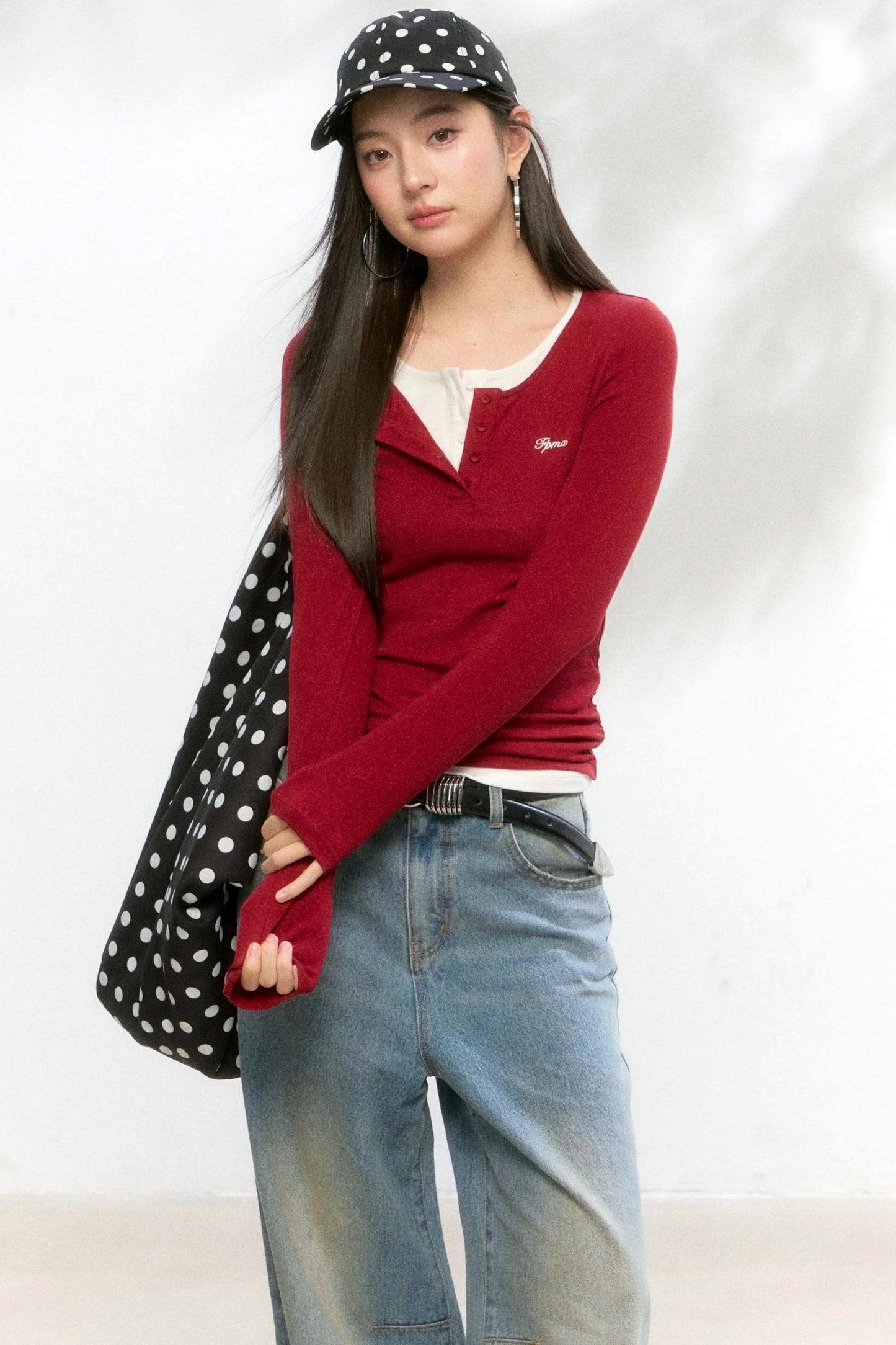 Basic Fake Two-Breasted Base Layer Top