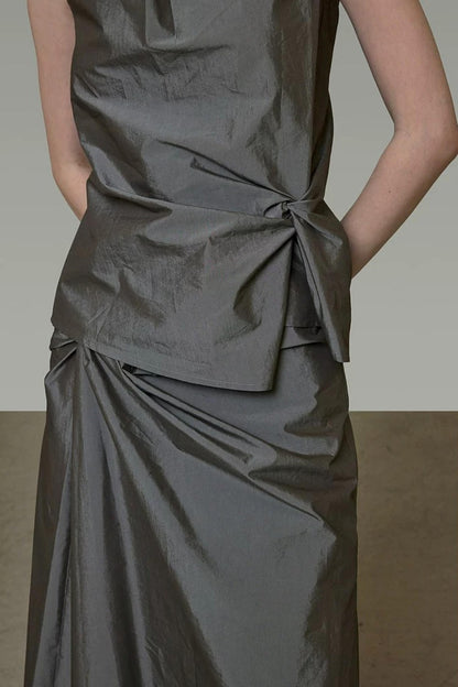 Twist Sleeveless Top and Skirt Set-Up