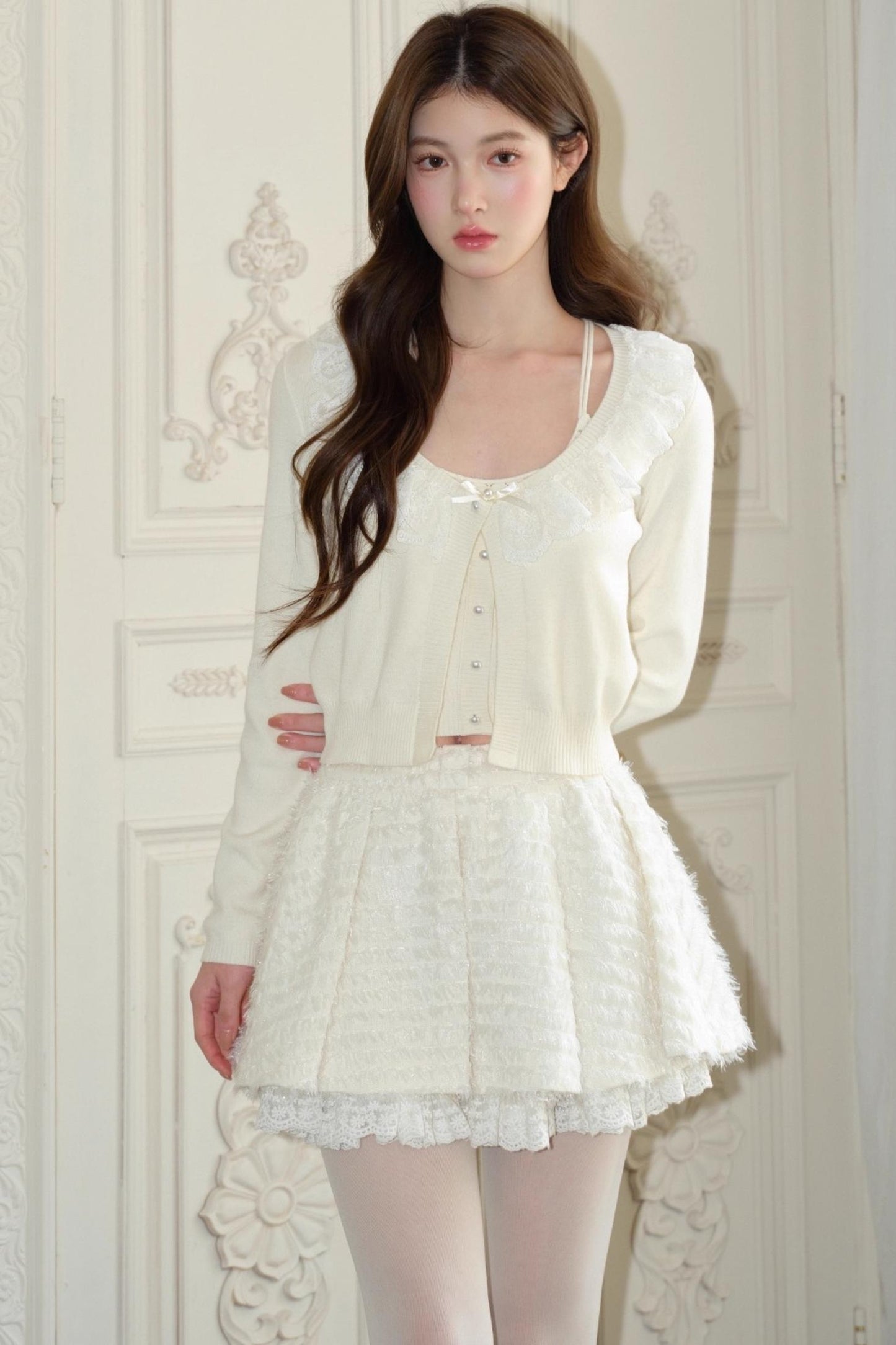 Tassel Sequin Lace Skirt