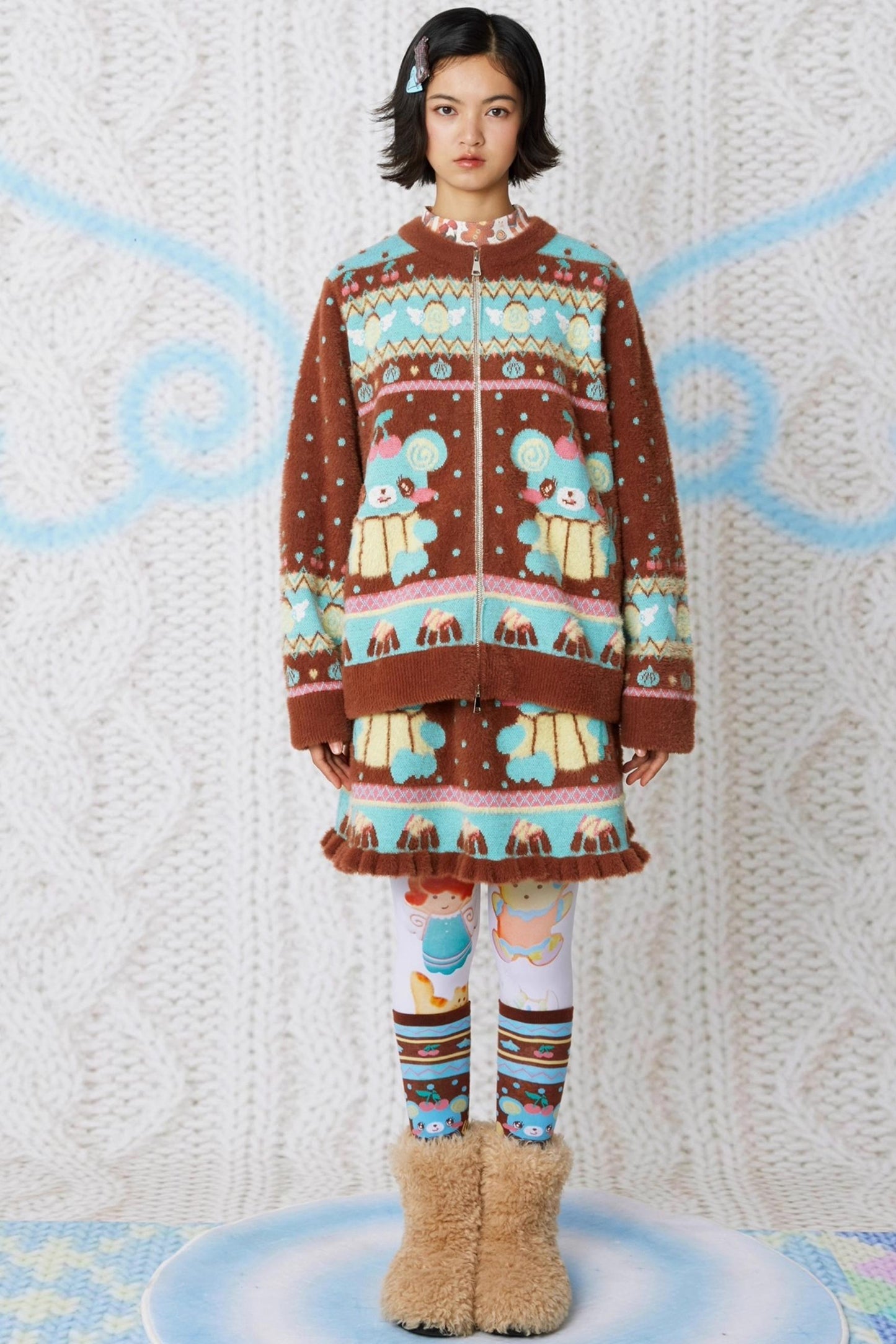 Chocolate Bear Knitted Sweater Set-Up