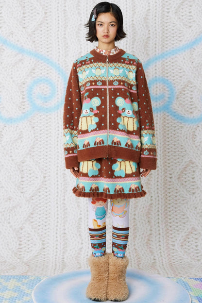 Chocolate Bear Knitted Sweater Set-Up