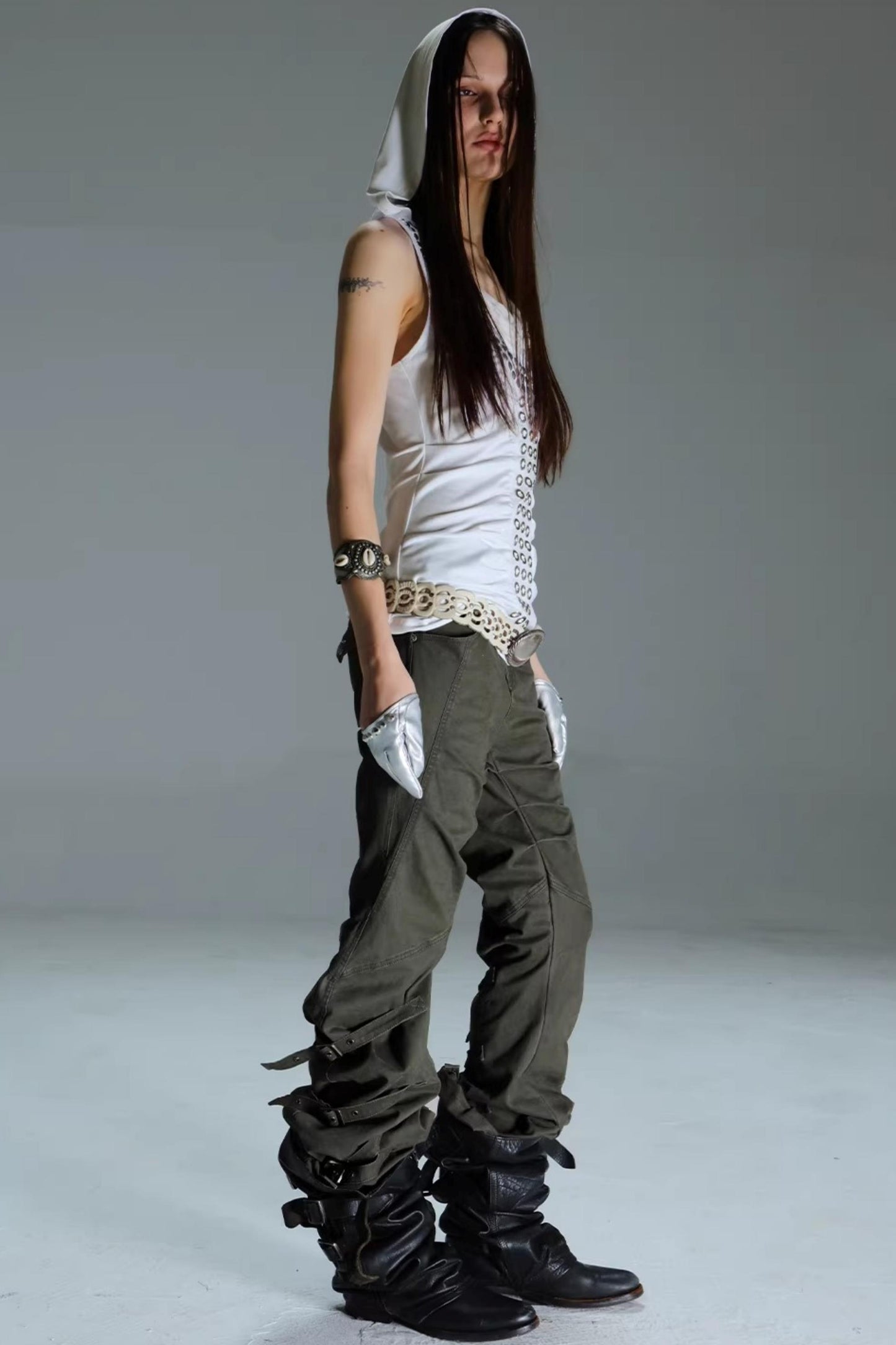 Retro Washed Cotton Trousers