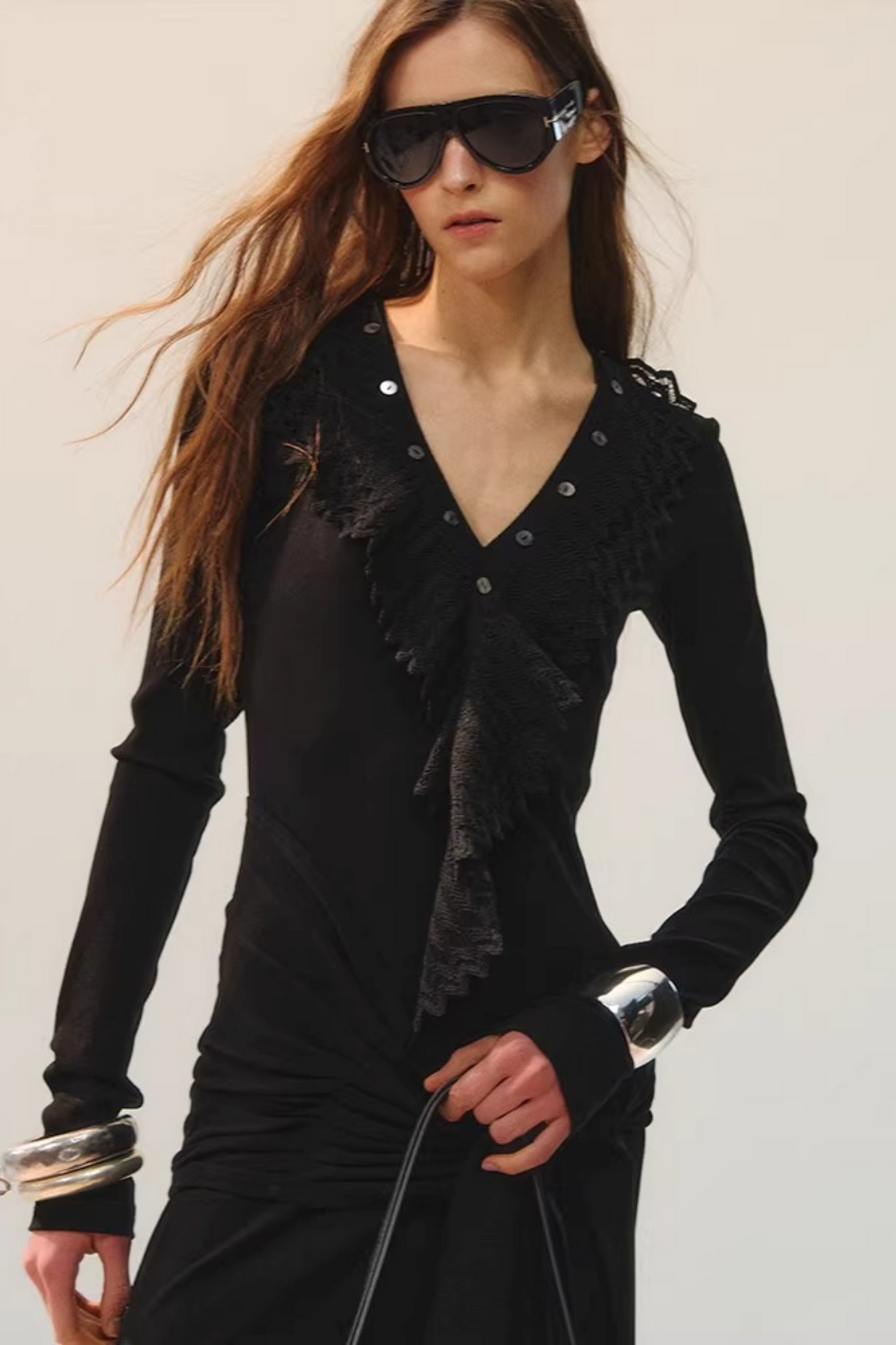 Lace Slit Dress