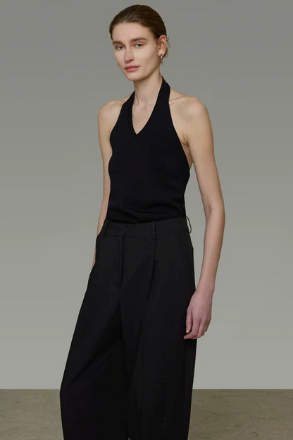 Unspoken Black Backless Camisole