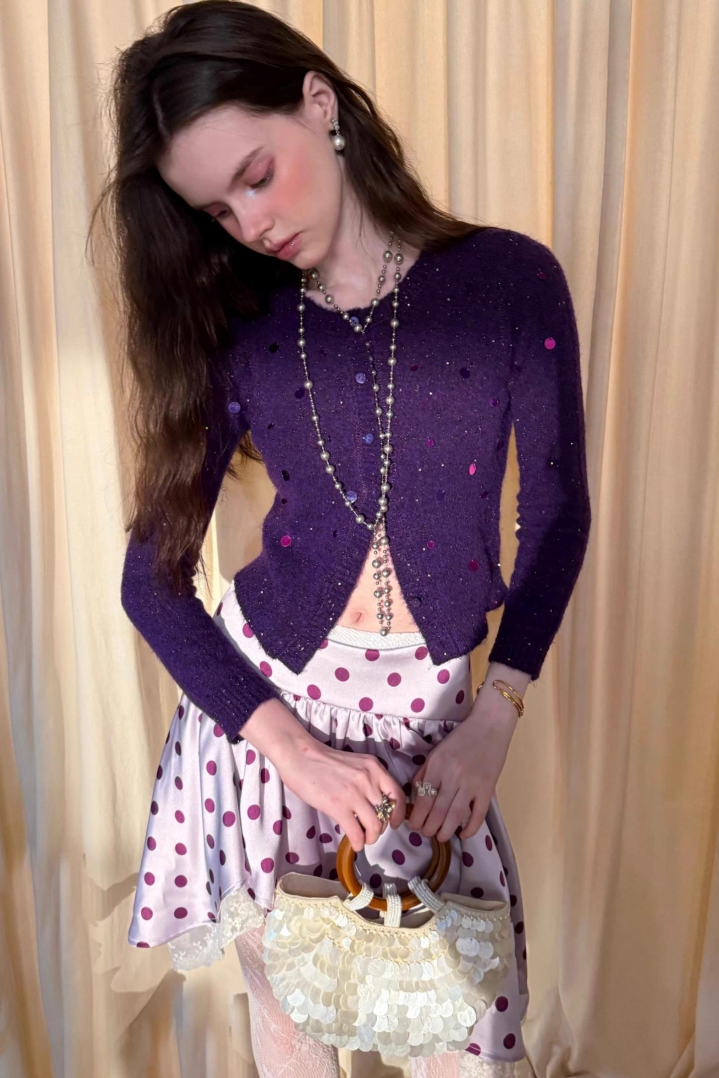 Vintage Lace Polka Dot Skirt