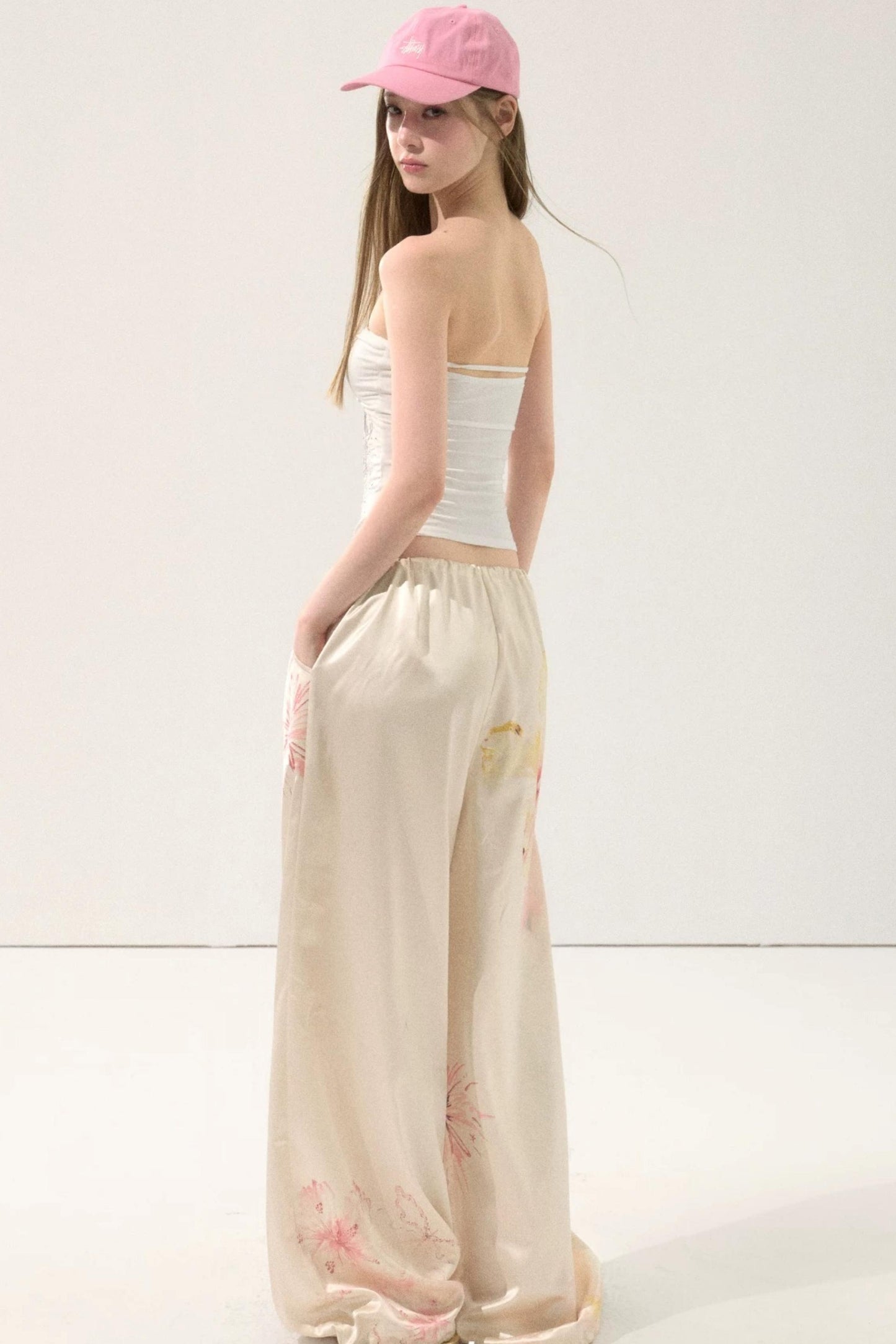 Gradient Print Drawstring Pants
