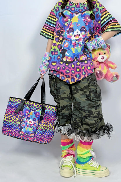 Rainbow Frise Leather Bag