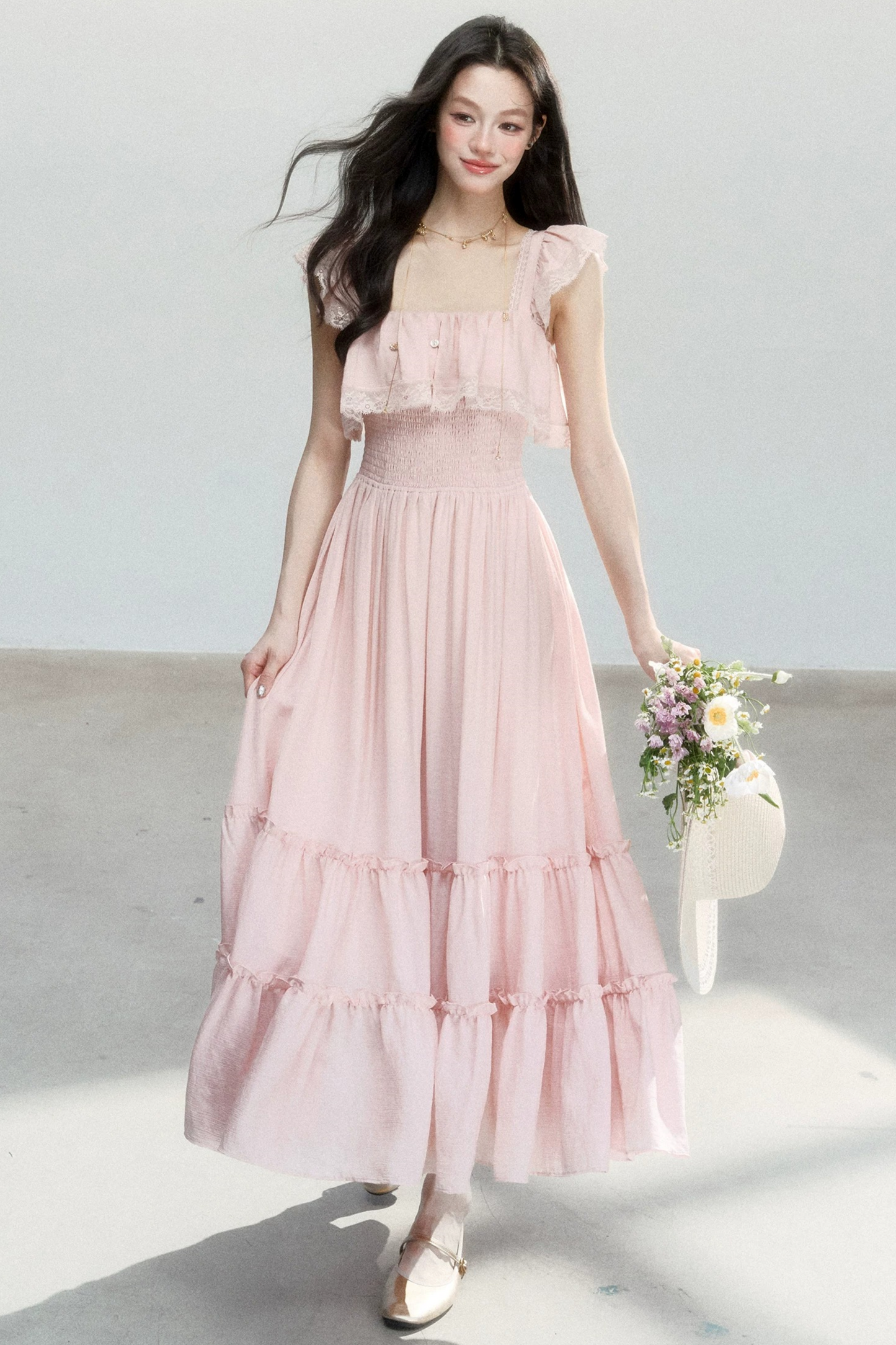 Robe d'été en dentelle patchwork