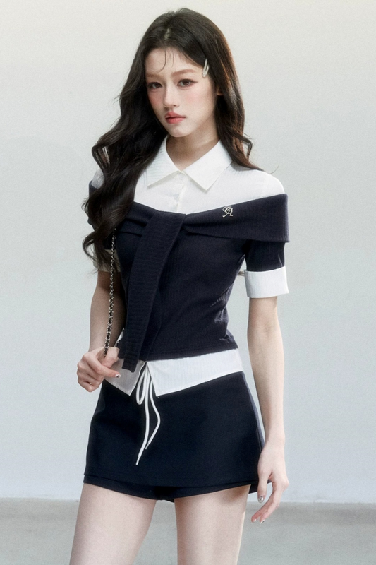 College Tie-Waist Top Set-Up