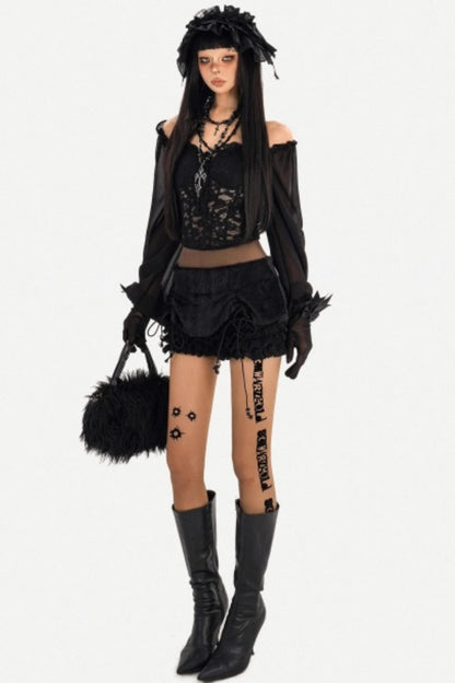 Black Lace Off-Shoulder Top