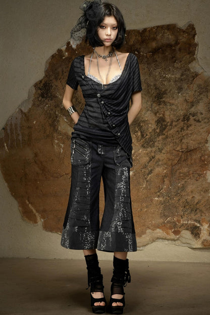 Punk Dark Flared Pants