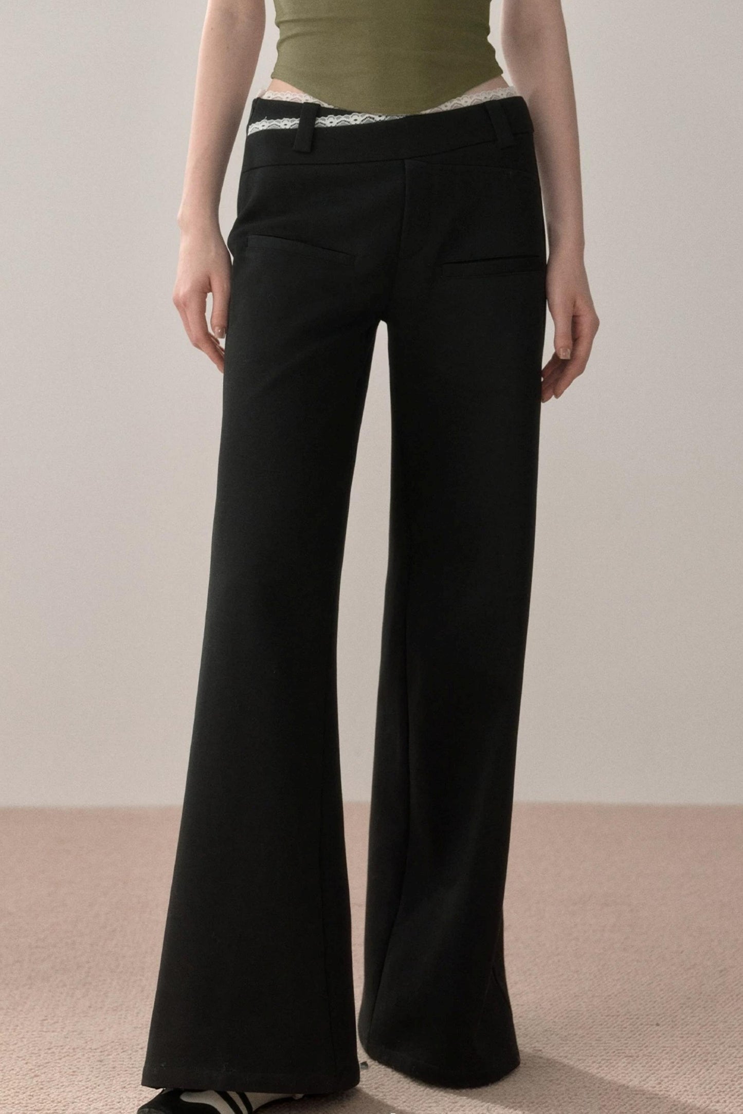 Retro Lace Splicing Pants