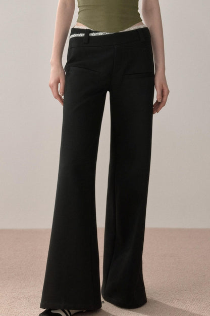 Retro Lace Splicing Pants