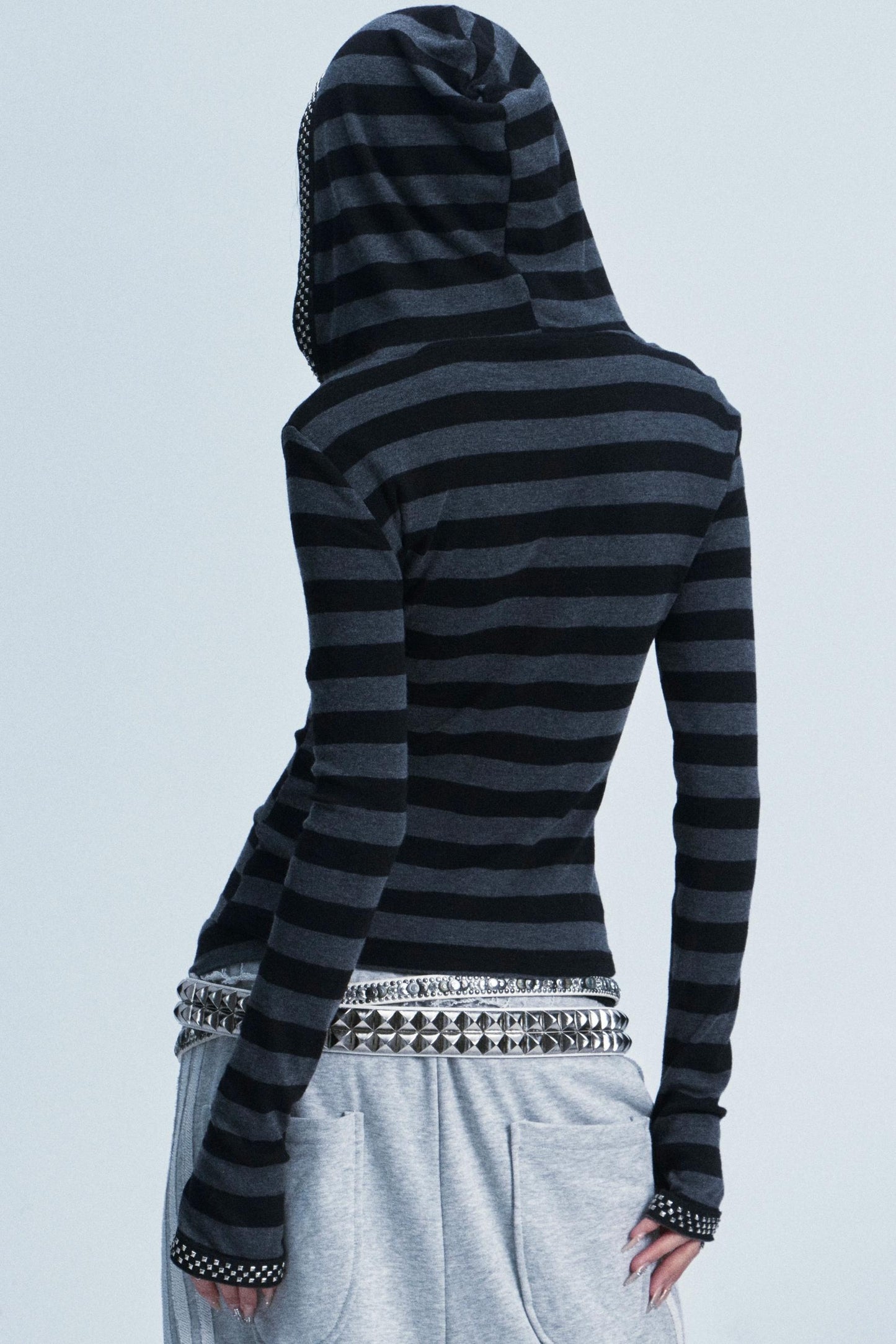 Elastic Striped Fingerless Top Set-Up