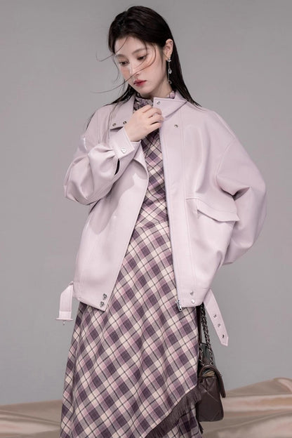 Rio Mist Purple Leather Jacket