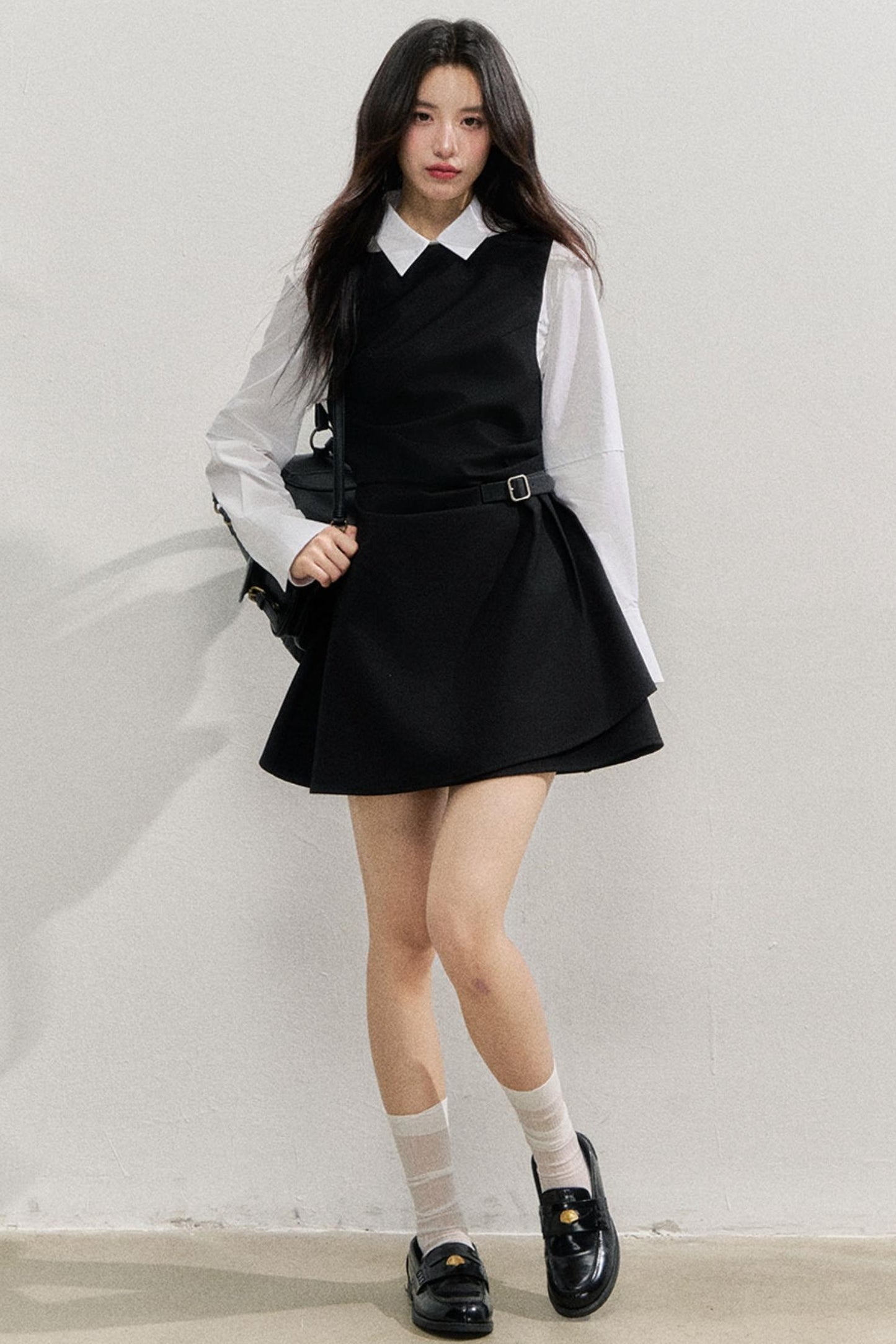 SunsetPark Plaid Leather Buckle Dress