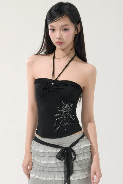 Rhinestone Twist Tube Top