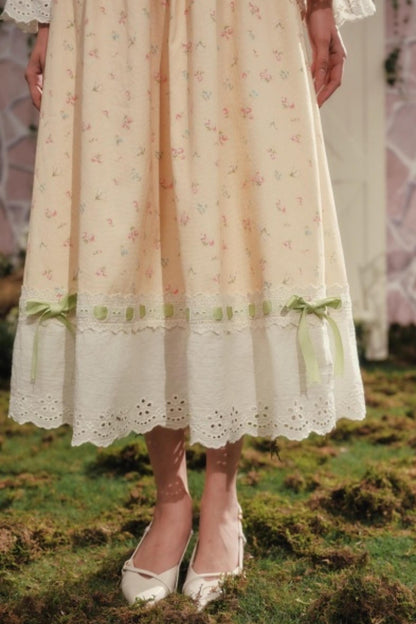 French Floral Pastoral Dress Set-Up