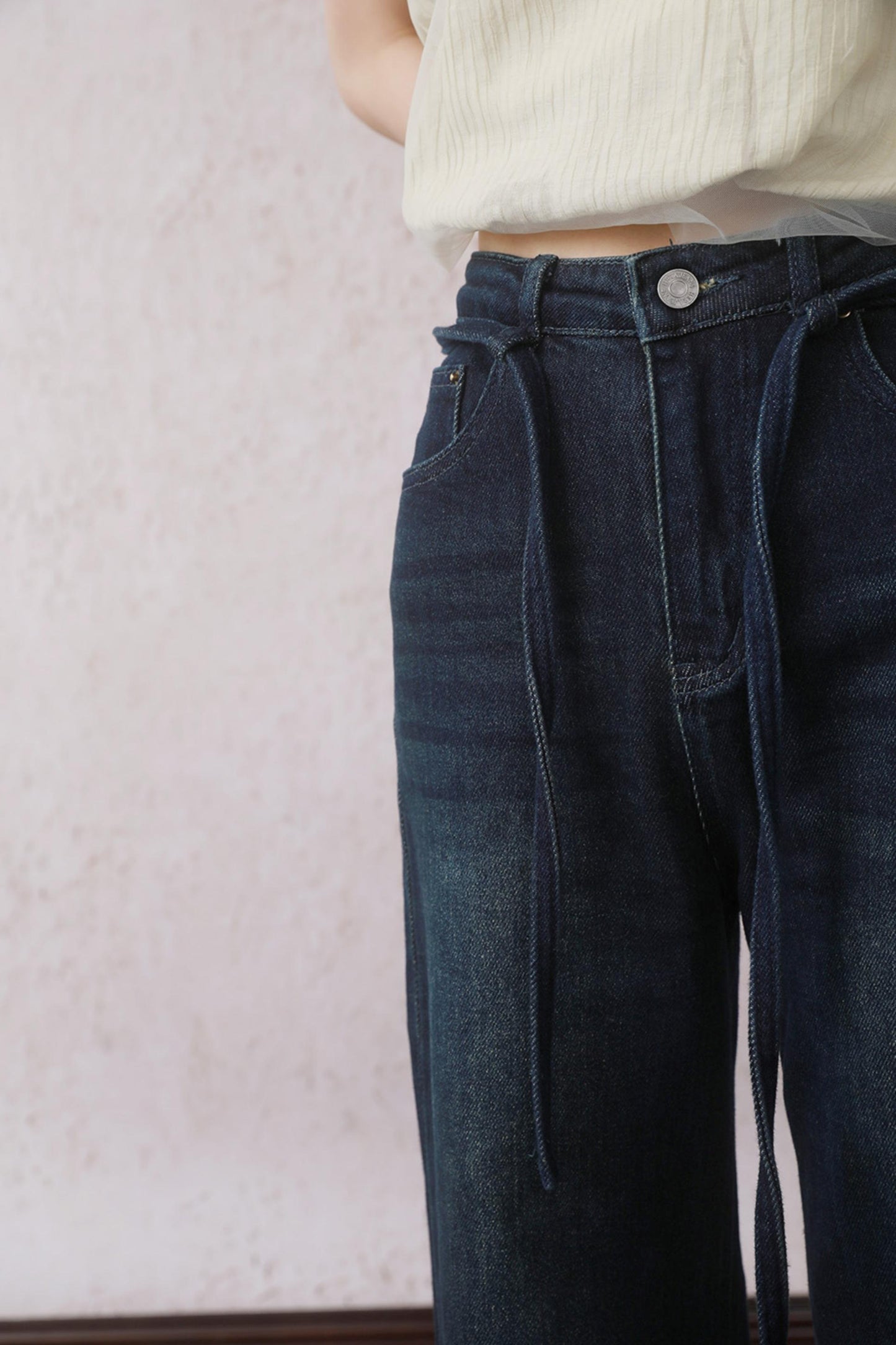 Summer Belted Denim Jeans