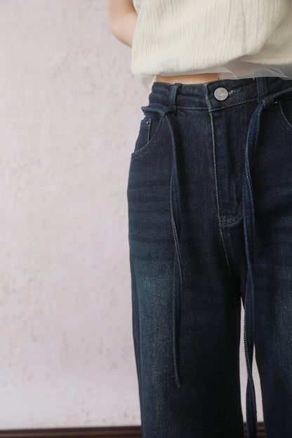 Summer Belted Denim Jeans