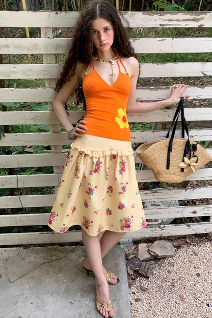 Sweet Floral Slim Camisole