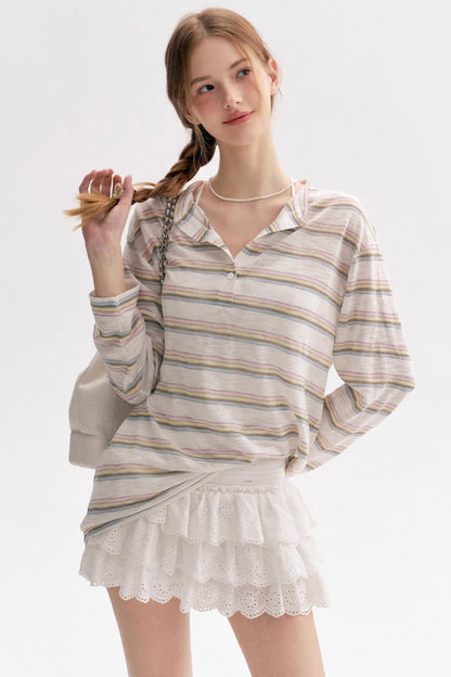 Lazy Painted Long Sleeve Polo Shirt