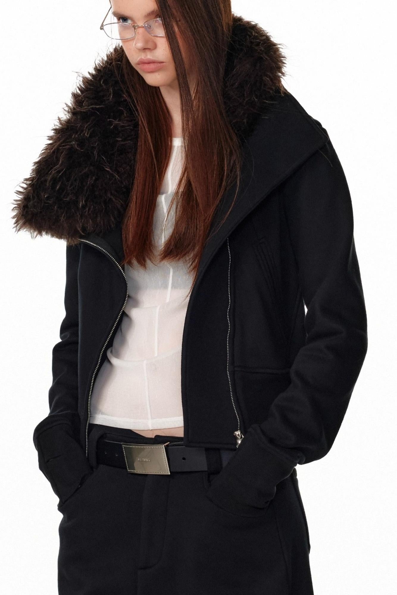 Vintage Plaid Lapel Sweatshirt Jacket