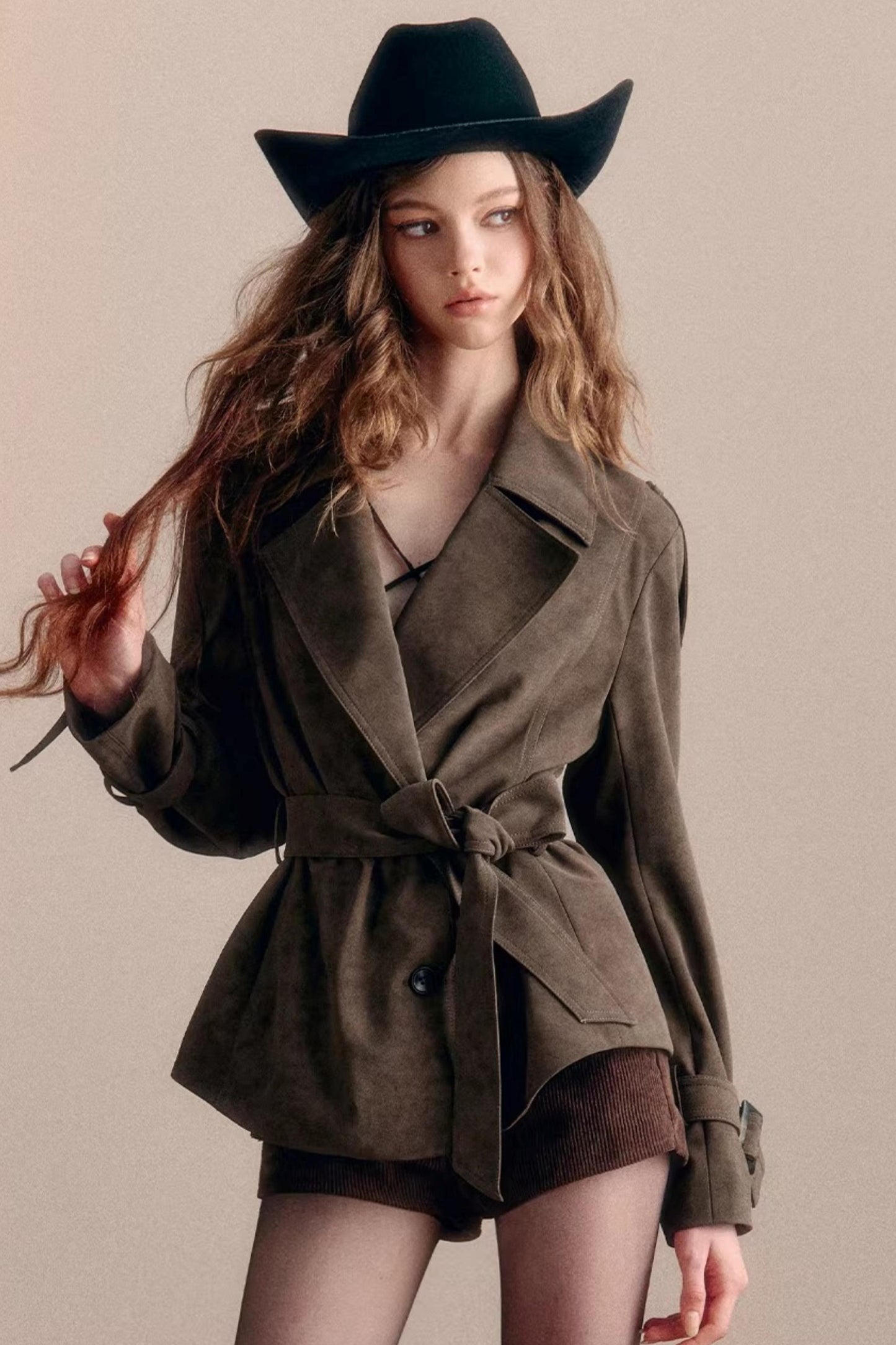 Vintage Windjacke aus Wildlederimitat