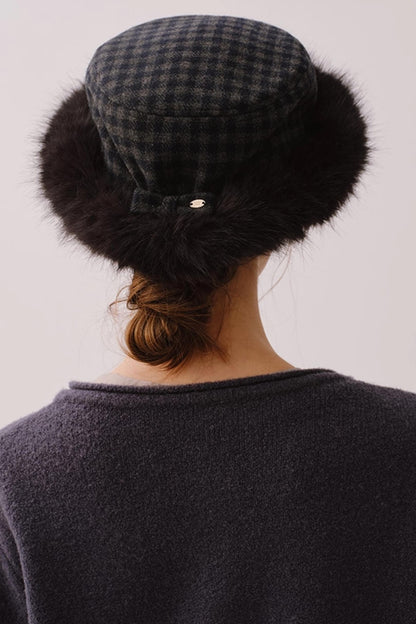 Reversible Faux Fur Beret Hat