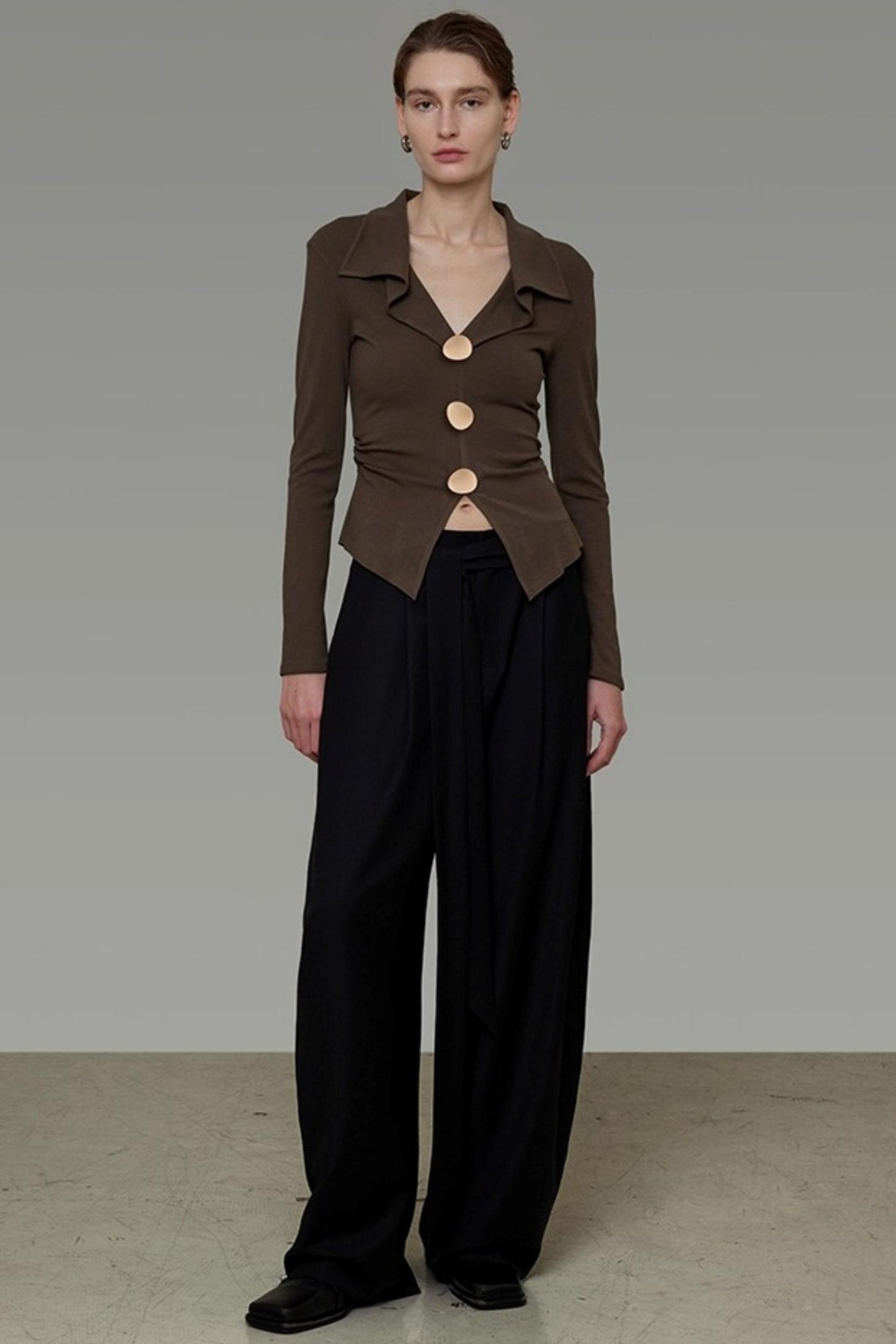 Waist Slimming V-Neck Knitted Sweater