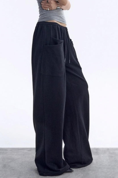 Double-Layer Black Sweatpants