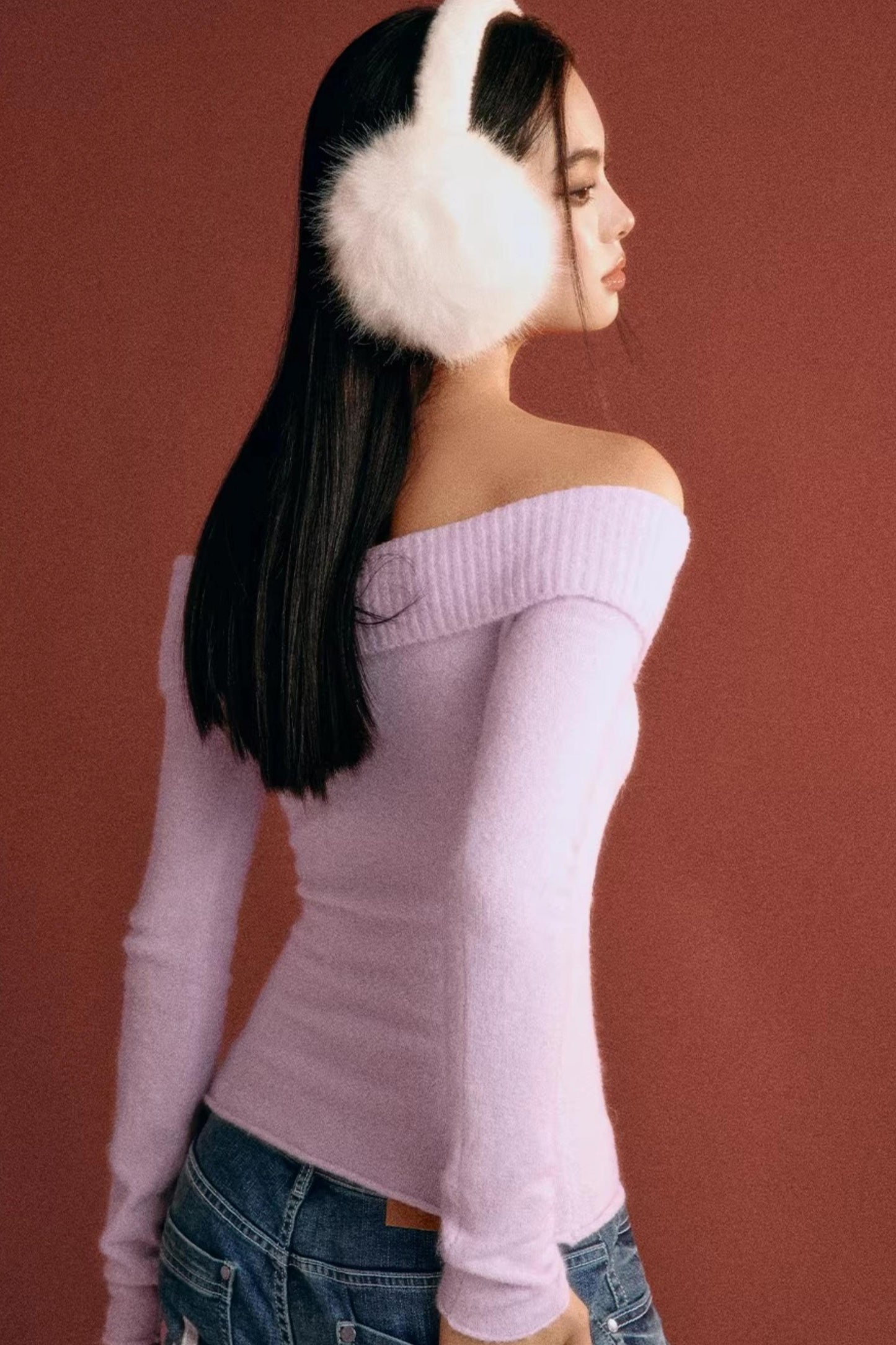 Elegant Crochet One-Shoulder Sweater