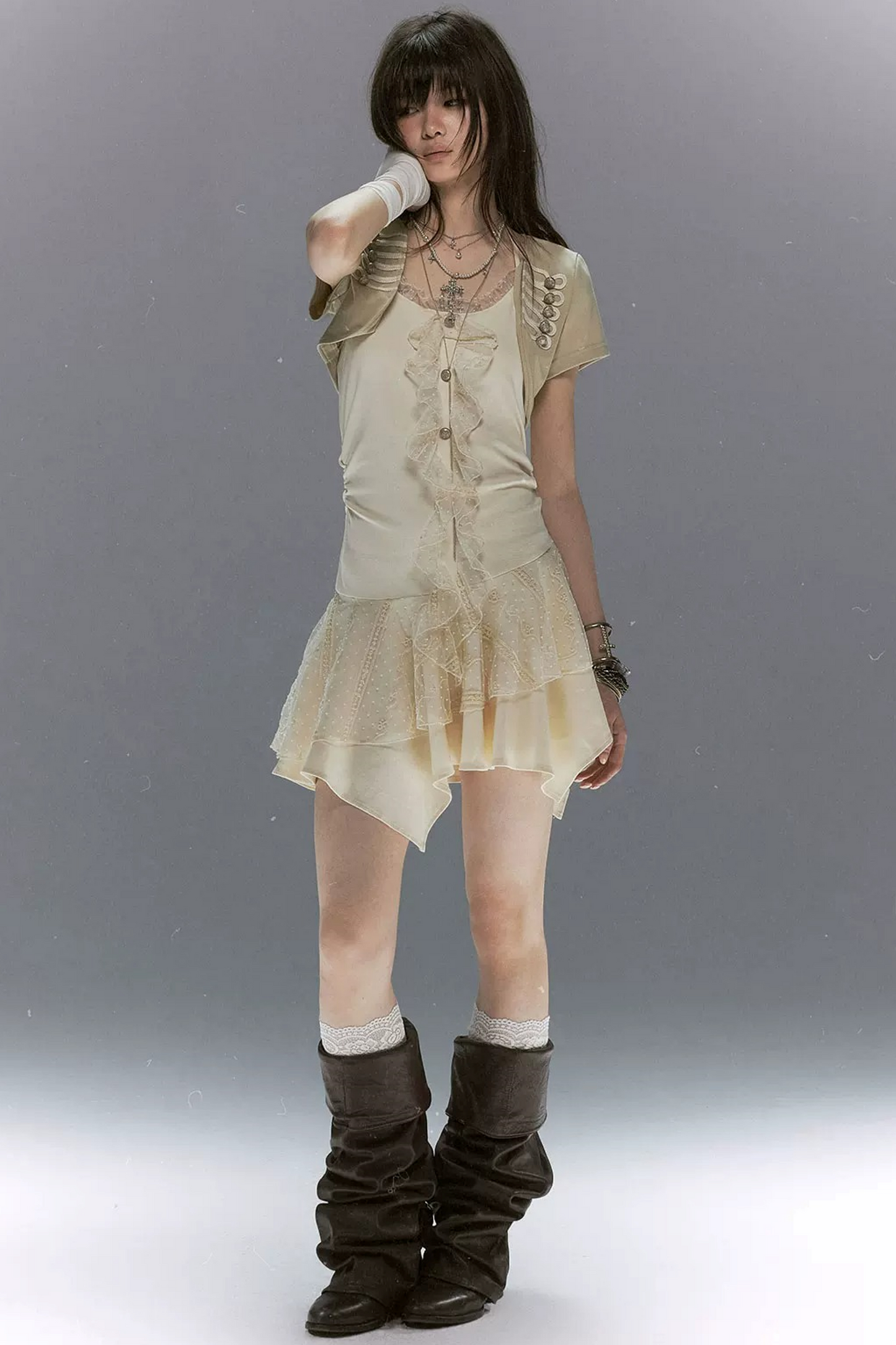 Napoleon Lace Ruffle Dress Set